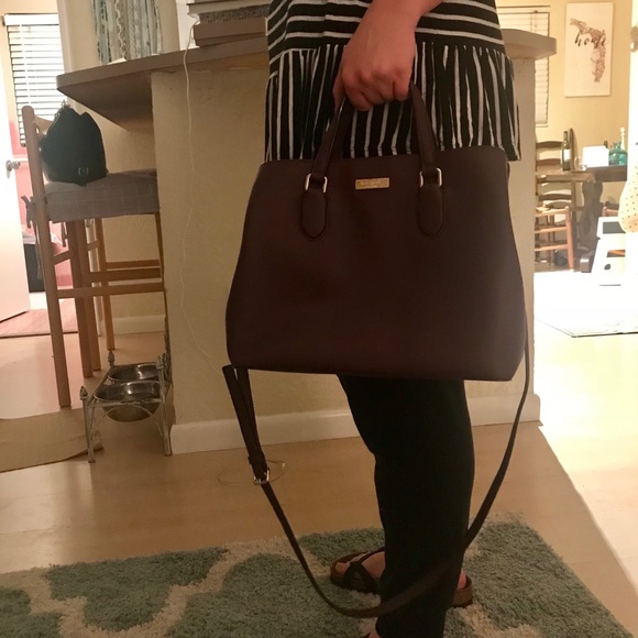 Kate Spade Mahogany Evangeline Laurel Way Satchel - Picture 4 of 5